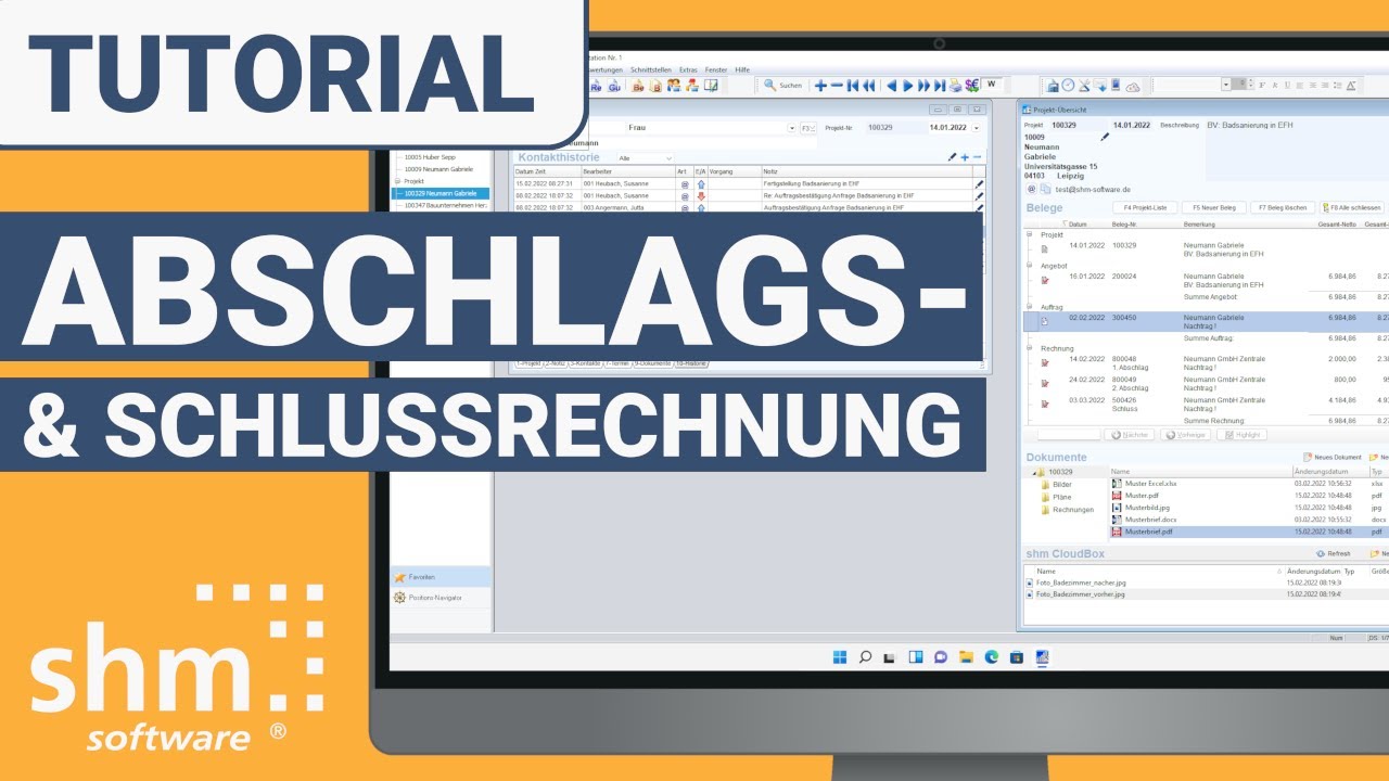 Update Abschlagsrechnungen \u0026 Schlussrechnungen erstellen / shm Handwerkersoftware