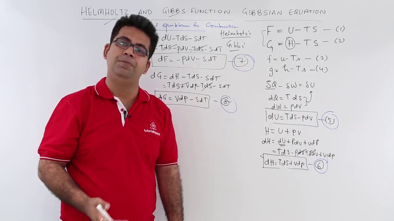 Helmholtz Gibbs Function Gibbsian Equation