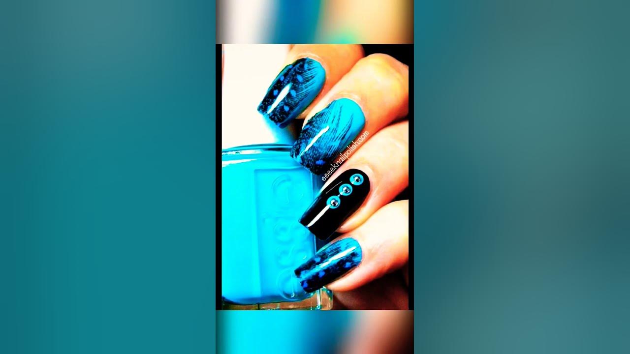 10. "Black and Blue Nail Design" - wide 2