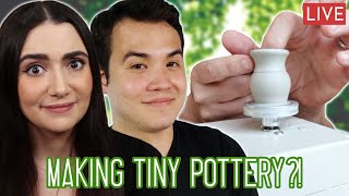 Making Tiny Pottery On A Mini Pottery Wheel