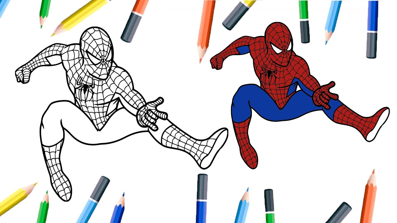 SPIDERMAN , Coloring Spiderman , How ToDraw Spiderman , Marvel - YouTube