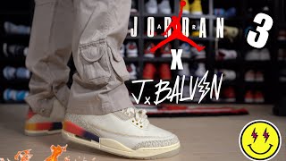 ARE THEY WORTH THE HYPE? J BALVIN JORDAN 3  “SUNSET” DETAILED REVIEW AND ON FEET!