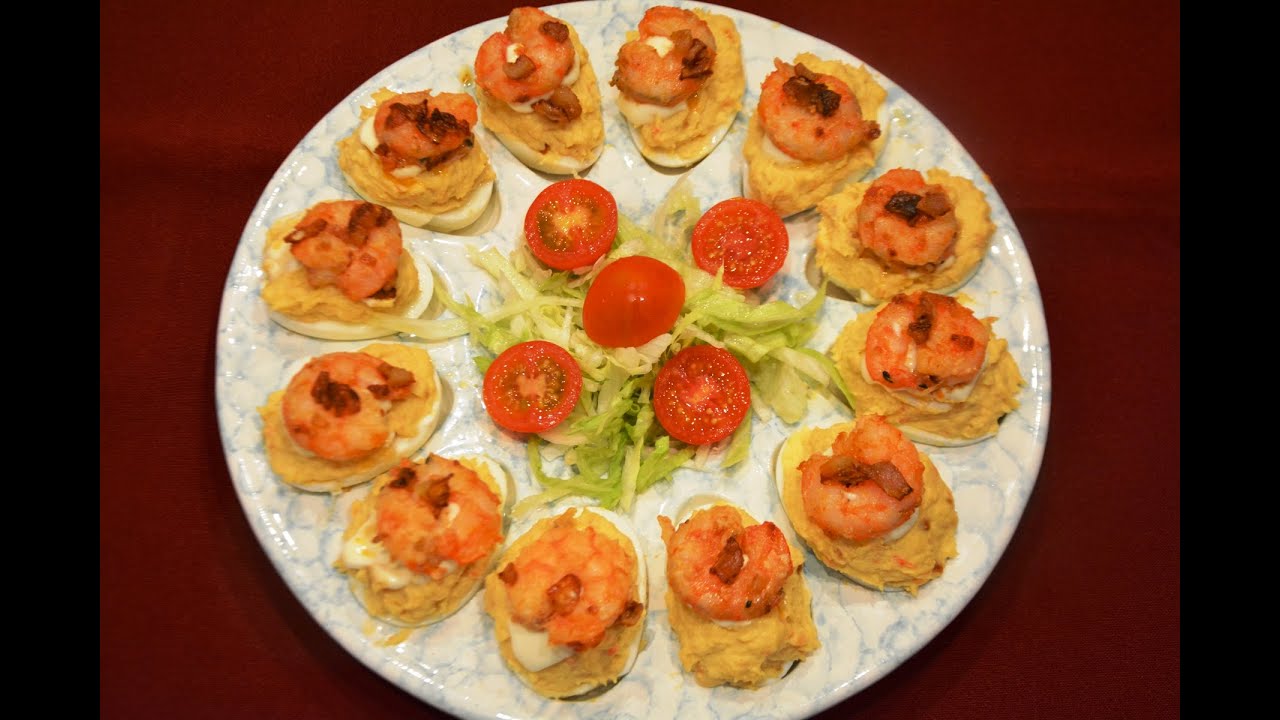 Huevos rellenos de gambas al ajillo. ¡Te van a entusiasmar! Los tuppers de mamá.