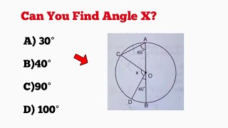 Can You Find Angle X? 🤔 | Viral Circle Geometry Puzzle!#geometry #geometrychallenge 