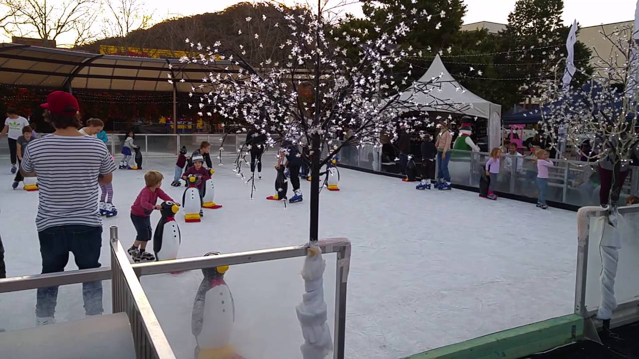 Gosford, NSW, Kibble Park outdoor ice skating in winter YouTube