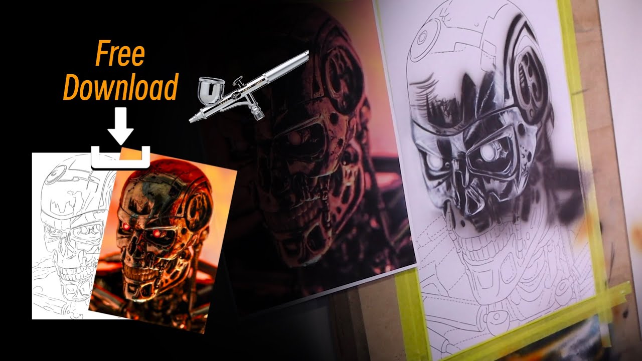 Аэрография эндоскелета Терминатора | Неделя 1 – Продолжение для начинающих ✅