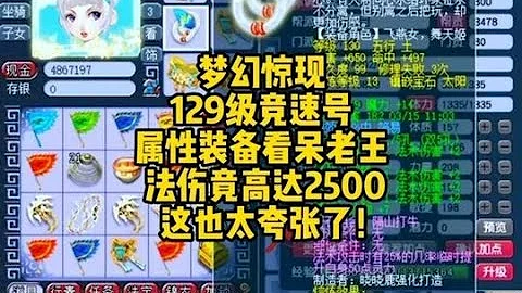 梦幻惊现129级竞速号，面板属性跟硬件直接看呆老王！#梦幻西游 - 天天要闻