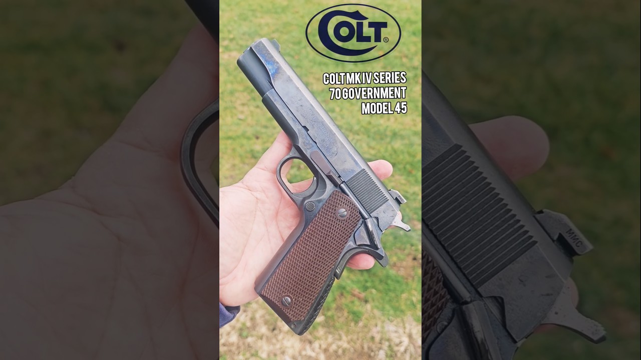 Presenting the Vintage Colt MK IV Series 70 Government Model 45 1911 pistol up close?