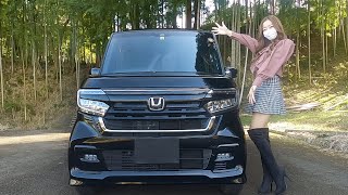 【新型N-BOXカスタム】内装外装を詳しく紹介！ラックアウトされた特別仕様車！待望の先進技術追加で人気No.1も納得！【STYLE+BLACK 2022 】