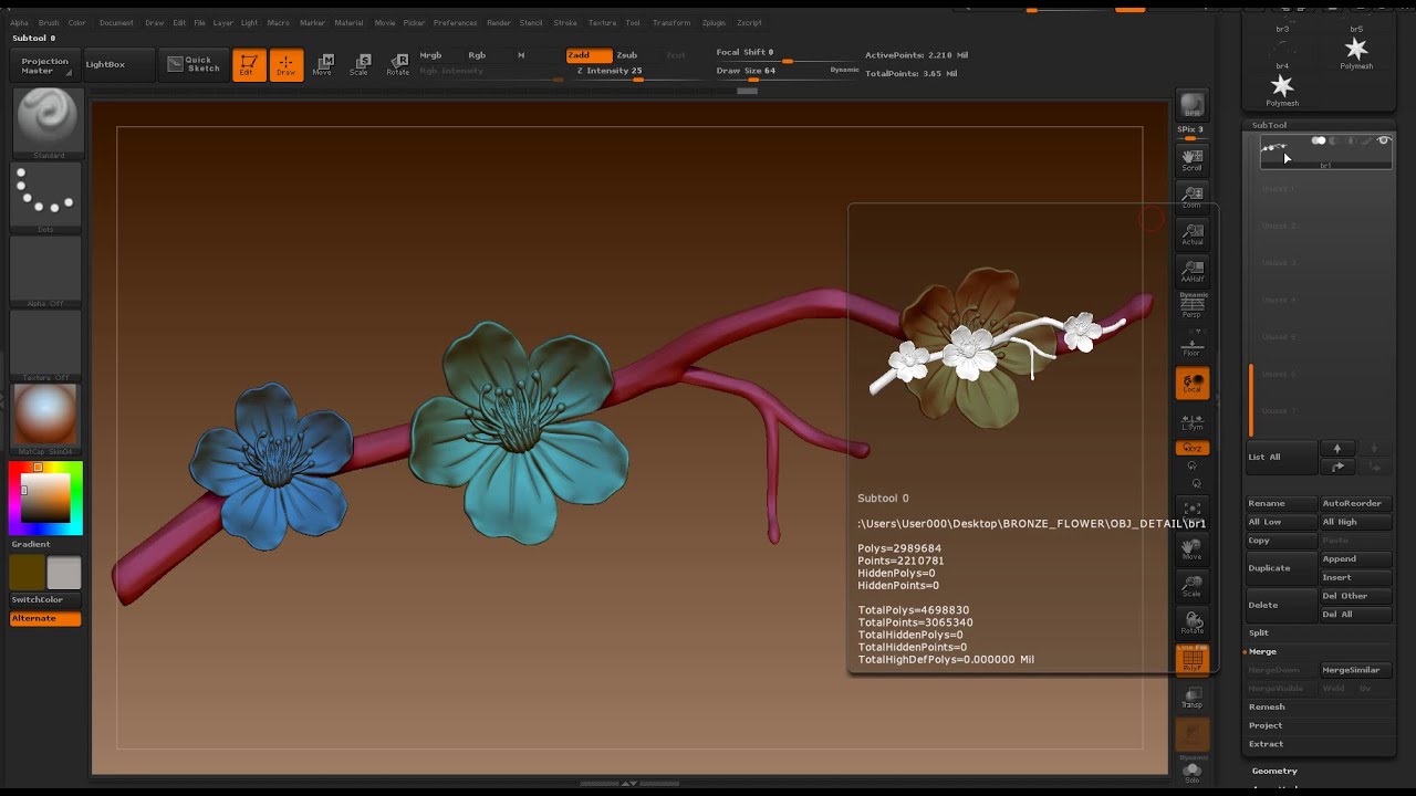 deleting masked parts zbrush