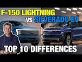 Top 10 Differences: 2024 Chevy Silverado EV vs. Ford F-150 Lightning