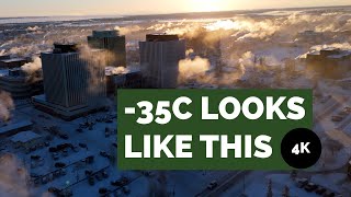 Beauty of -35C Subarctic City in 4K | Yellowknife Winter