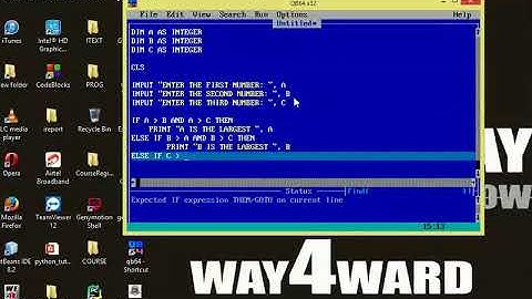 QBASIC TUTORIAL 2017 (12)EXAMPLE LARGE & SMALl
