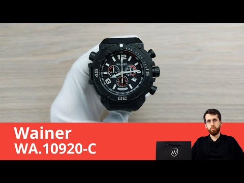 Чёрный дайвер с гелиевым клапаном / Wainer WA.10920-C