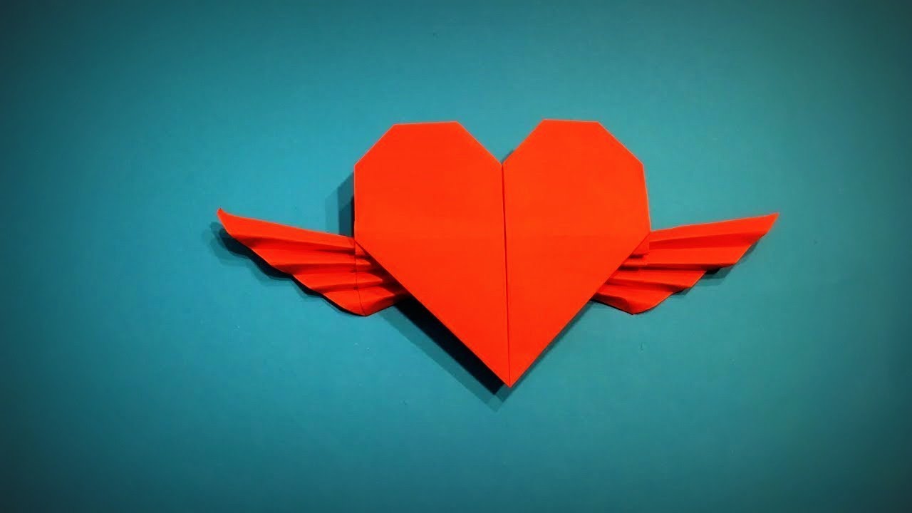 Origami Heart | How to Make a Paper Heart with Wings DIY - Easy Origami Step by Step
