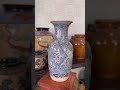 Bình gốm Biên Hoà xưa, vẽ tay tích song long chầu nhật, có mộc lò xuất khẩu. Cao 40cm toàn lành.