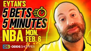 5 Best NBA Bets In 5 Minutes | Monday 2/6/23 NBA Picks & Predictions | Player Props