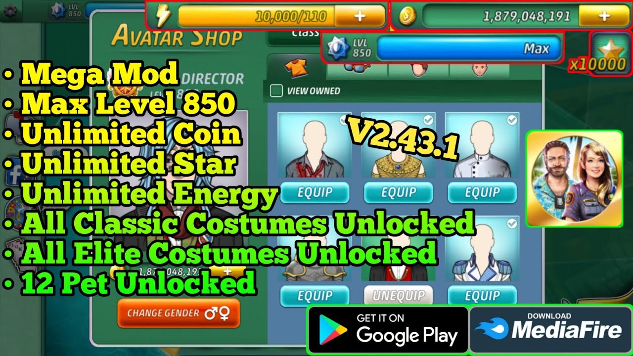 Criminal Case Pacific Bay Mod Apk Terbaru Unlimited Star & Energy, Max Level - V2.43.1