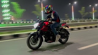 Bajaj Pulsar Ns 200 New LED Headlight test & Night Ride - Better than projector !! Ns200 2024 !!