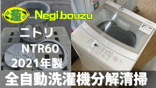 洗濯機分解清掃【 NITORI 】ニトリ 洗濯6.0㎏ 全自動洗濯機 NTR60