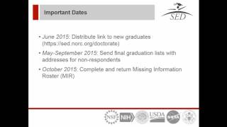 3. NSF’s SED-IC Training Video: Important survey dates to remember