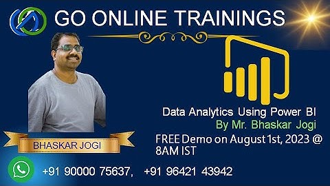 New Data Analytics using Power BI Online batch starts on August 1st, 2023 @ 8 AM IST | Bhaskar Jogi