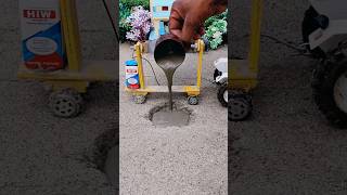diy mini tractor construction road repair science project #project #minitractor #ytshorts #short