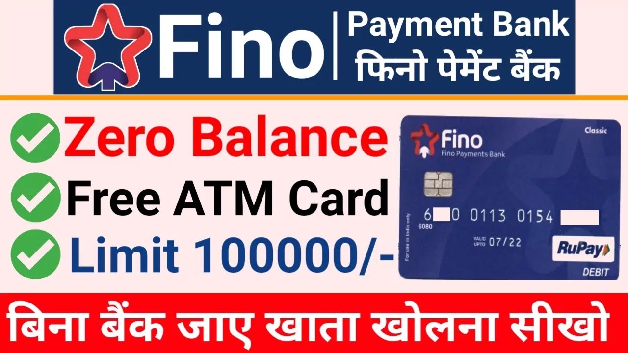 Fino Payment Bank Zero Balance Account Opening How To Open Fino 