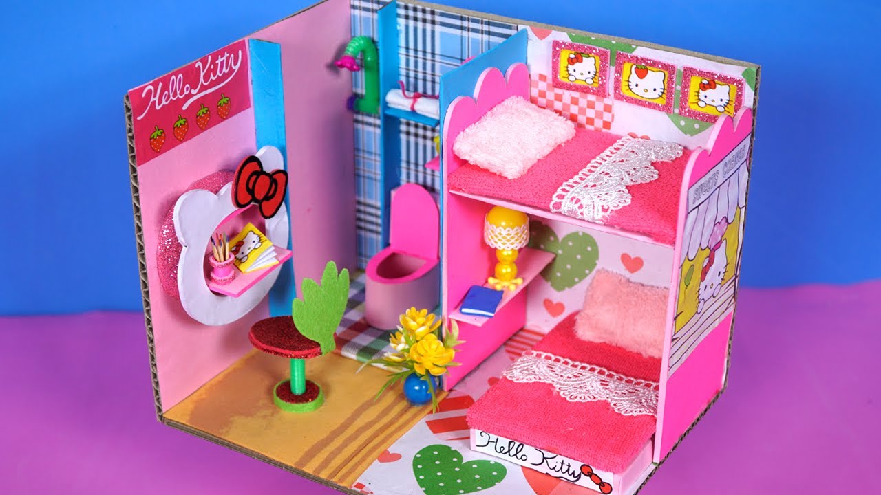 DIY Miniature Cardboard House ️ Design and Build Hello Kitty House from