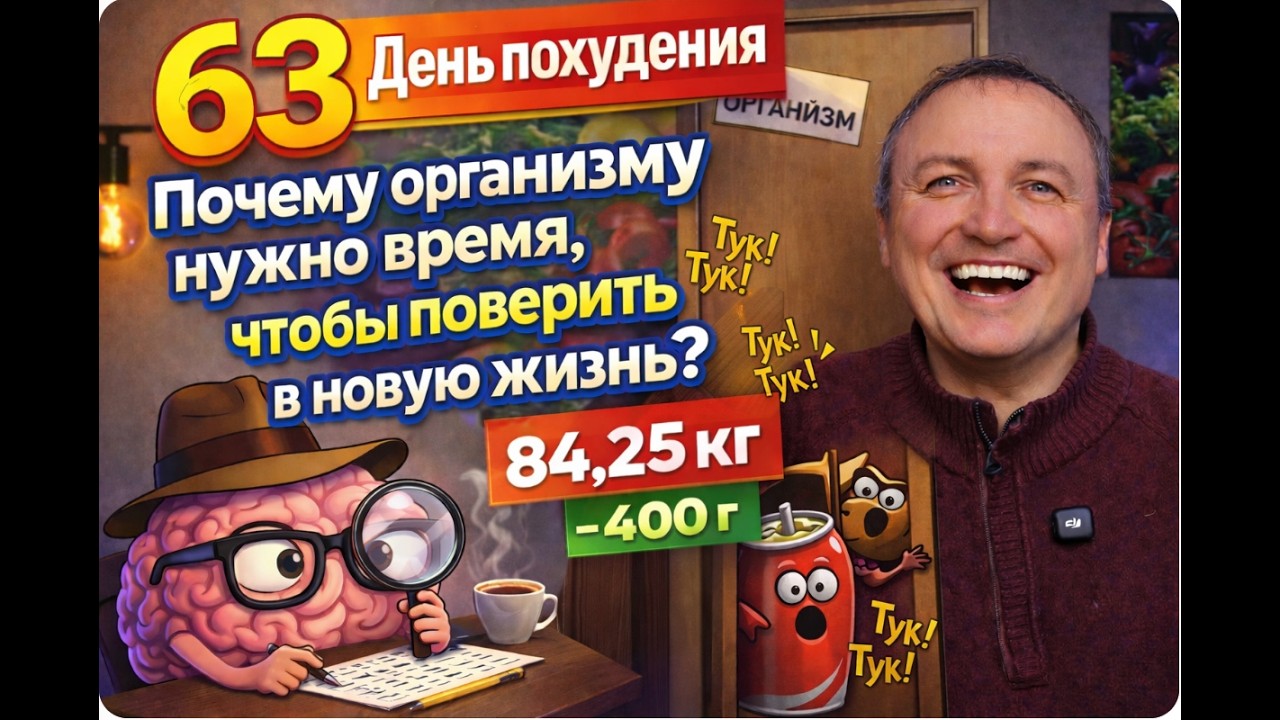 🎬 6️⃣3️⃣ День похудения | Почему организму нужно время, чтобы поверить в новую жизнь? | 84,25 кг −40