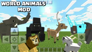 WORLD ANIMALS (50+ NEW ANIMALS)  MOD FOR MINECRAFT PE WITH DOWNLOAD LINK screenshot 1