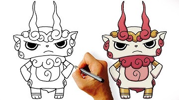 Pk How to Draw Komashura (Yo Kai Watch Characters) Step by Step