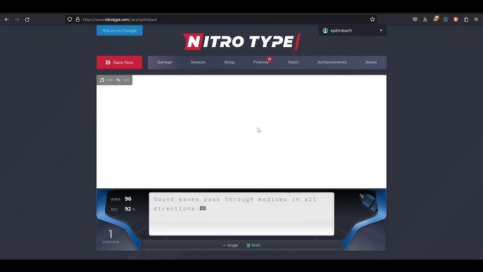 Play Nitro Type! An Amazing Typing Racing Game!!! 