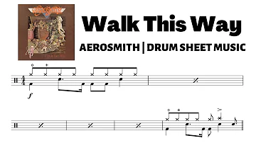 Aerosmith WALK THIS WAY - Drum Sheet Music