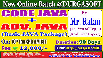 CORE JAVA + ADV. JAVA Online Training @ DURGASOFT