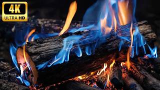 Burning Fireplace Glow With a Bright Amber End