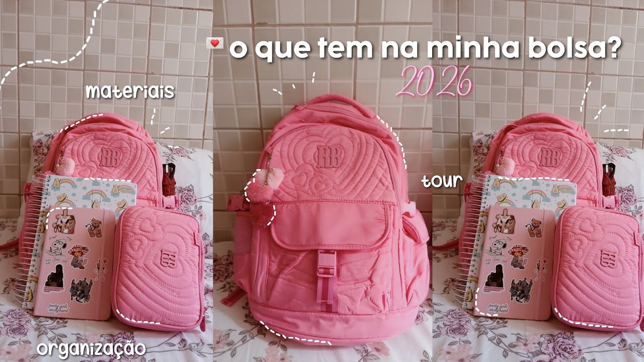 ⋆˚💌꩜｡ o que tem na minha mochila 2026 | 2° Ano Ensino Médio 🌟🌷✨