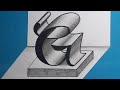 How to draw 3d letter g on flat paper  easy writing for beginners  trick art with pencil  marker