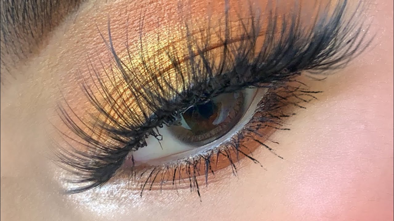 Warm Orange Glitter Eye Makeup YouTube