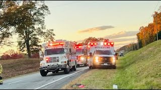4 injured, including child, after crash involving semi, pickup and school bus on Route 460