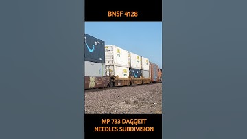 BNSF 4128 EB MP 733 NEEDLES SUB DAGGETT 12-1-2023 #bnsf #railway #automobile