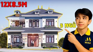 Nhà Hai Tầng 12X8.5M Đẹp Xuất Sắc Khiến Cả Xóm Xin Bản Vẽ