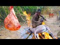 Cooking and hunting with hadzabe tribe african tradition food  african village life