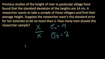 Calculating Sample Size for Estimating Sample Mean with Given Standard Error