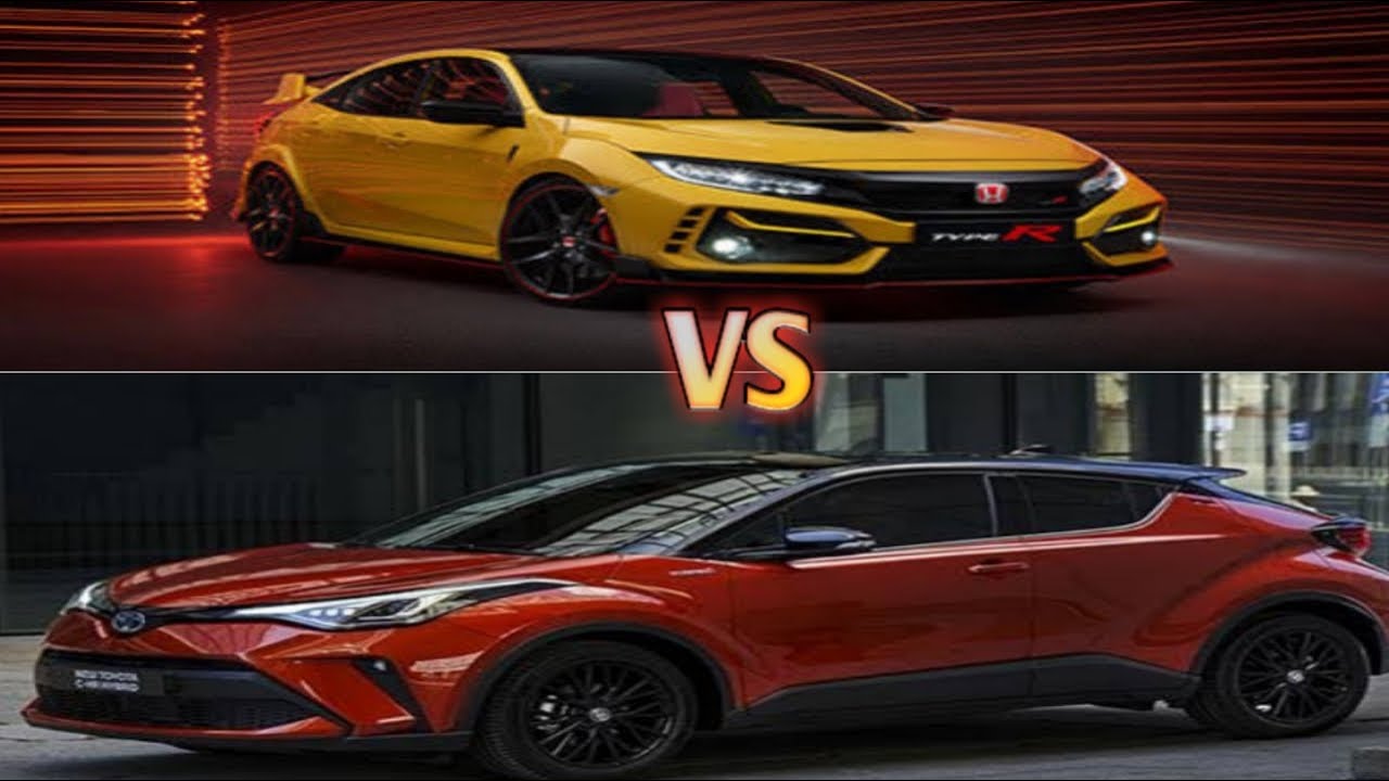 Honda Civic VS Toyota C-HR Crush Test - YouTube