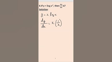 8 - If y = log⁡〖x^x 〗, then dy/dx is? - in Hindi
