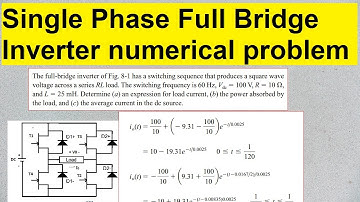 Single Phase Full Bridge Inverter numerical problem - Square wave example question