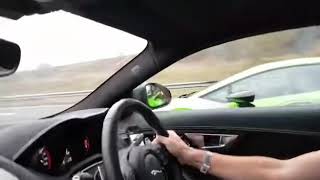 Jaguar F Type SVR vs Lamborghini Huracan - Race!!!