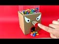 Bonibon Makinesi Nasıl Yapılır-How to make GumBall Candy Dispenser Machine from Cardboard