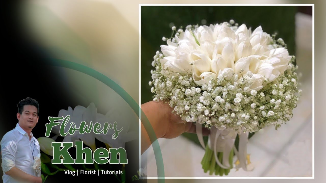 TUPIP AND GYPSOPHILA BIRDAL BOUQUET | Tulip Bridal Bouquet | Flowers Khen